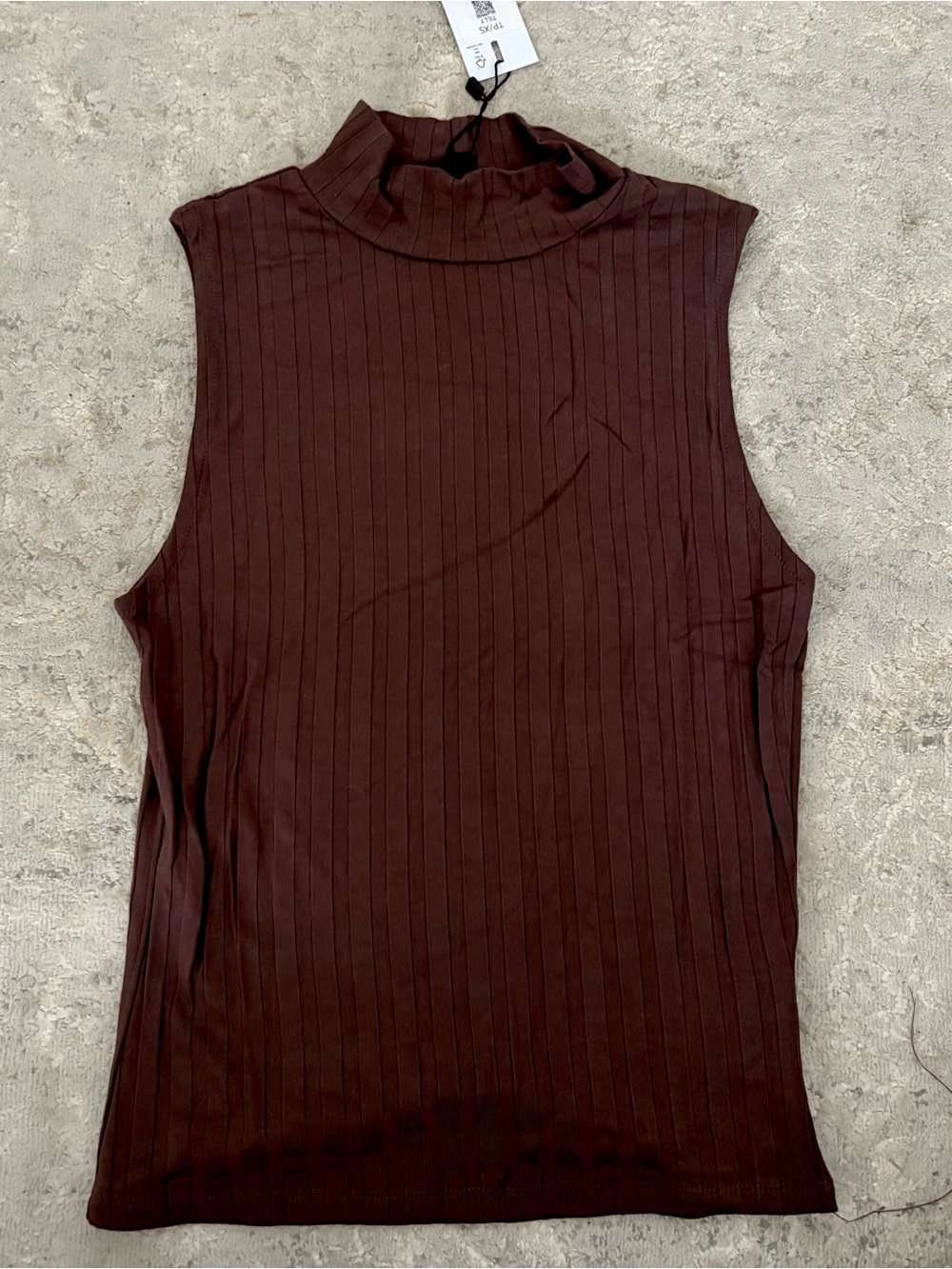 NWT❗️Dynamite Ribbed Mock Neck Sleeveless Tank - Chocolate Brown